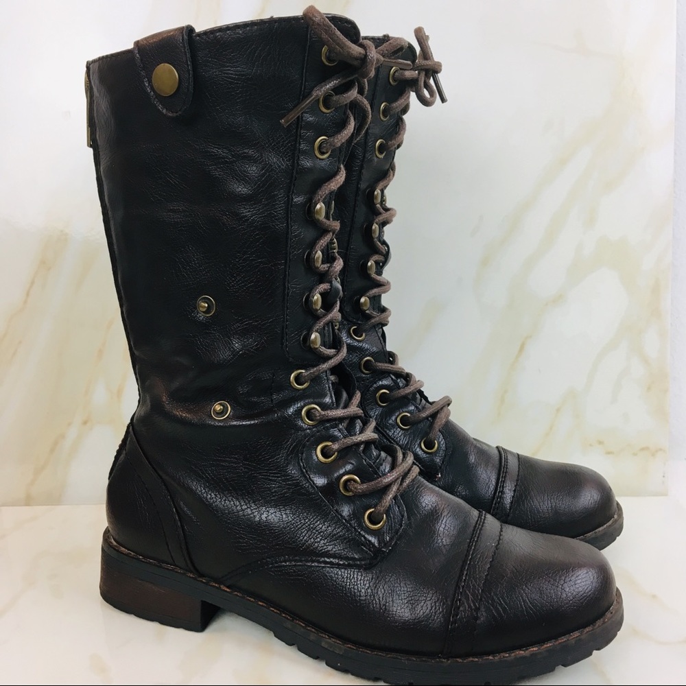 Refresh Women’s Folded Cuff Back Zipper  Boots 7.5